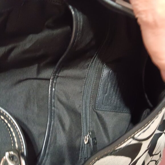 Vintage Coach Signature Jacquard/Leather CrossBody Messenger Saddle Bag Genuine - Picture 9 of 9